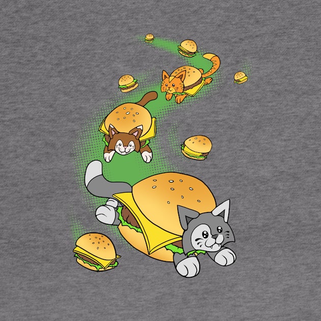 Cat Cheeseburger Train by jellysoupstudios